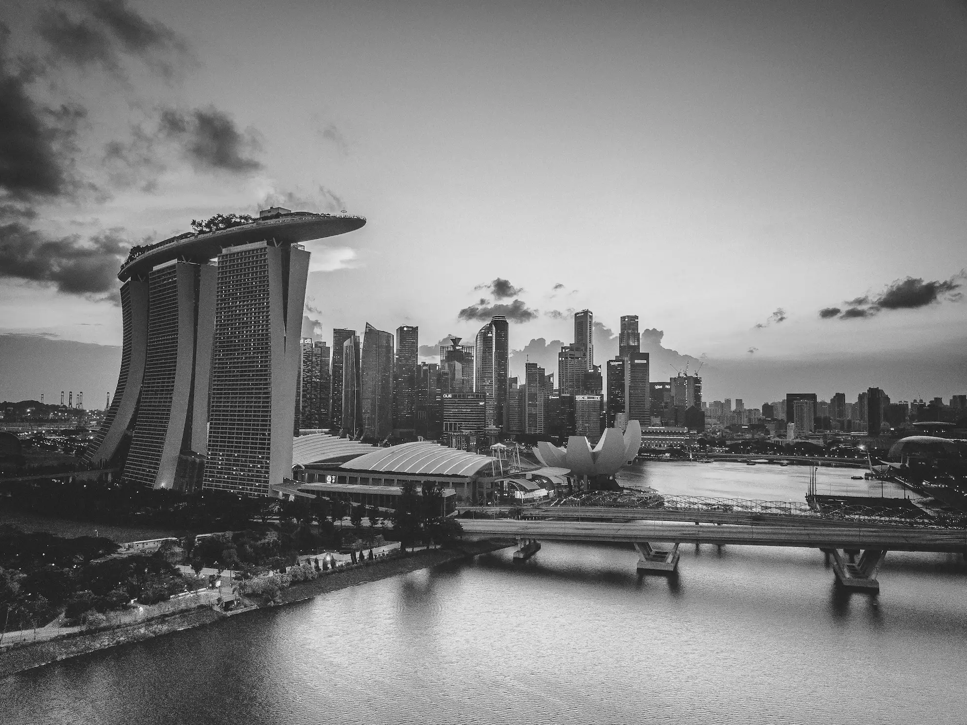 Singapore Marina Bay skyline background